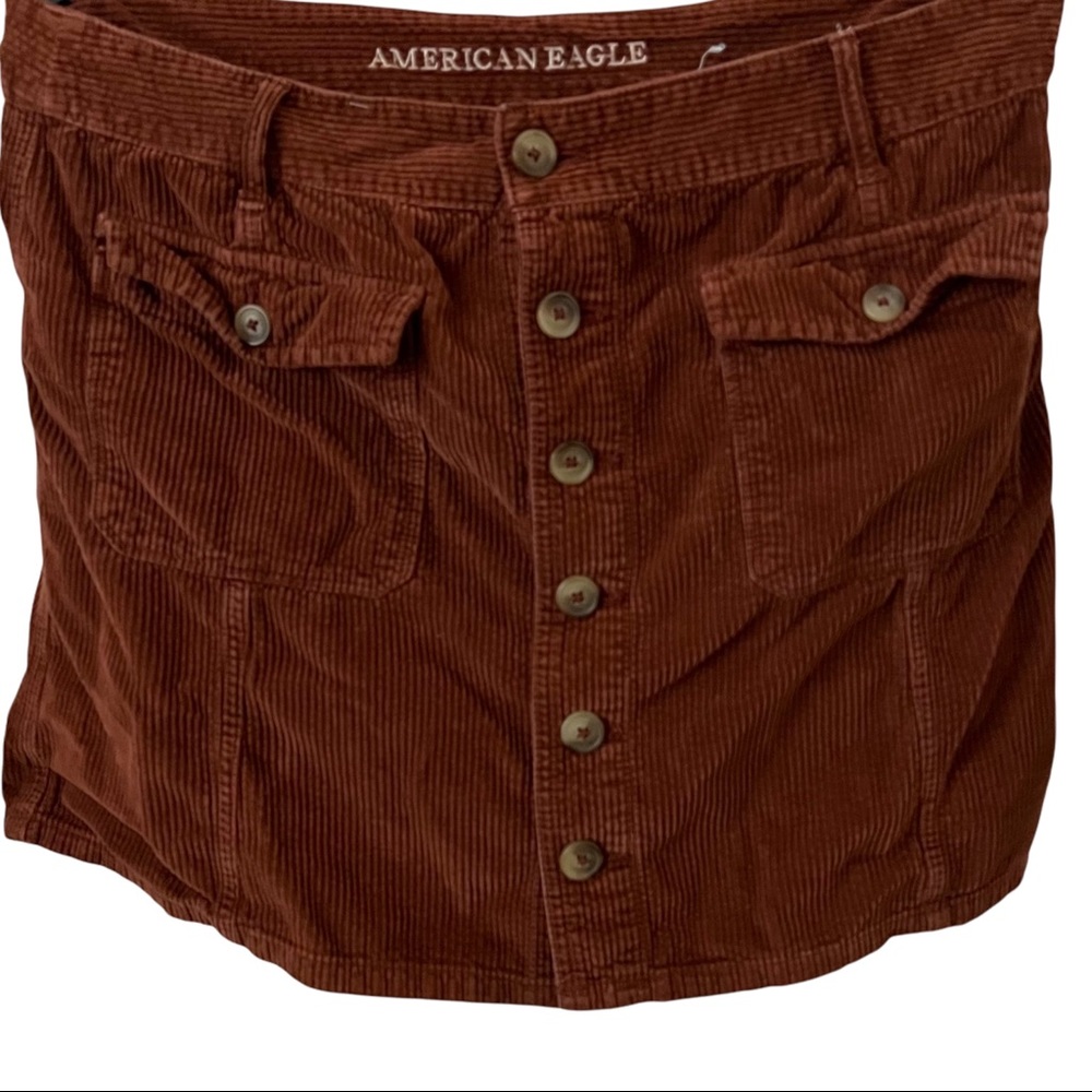 American Eagle | hi-rise a-line corduroy button up skirt size 16 - Picture 2 of 7